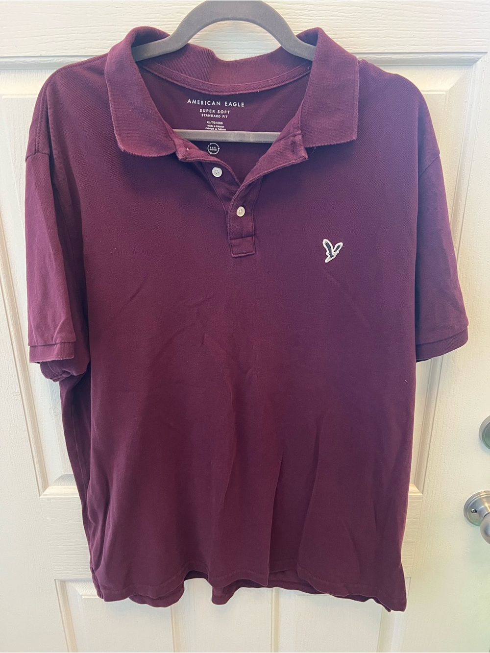 American Eagle Outfitters Men’s Burgundy Polo Shirt
